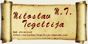 Miloslav Tegeltija vizit kartica
